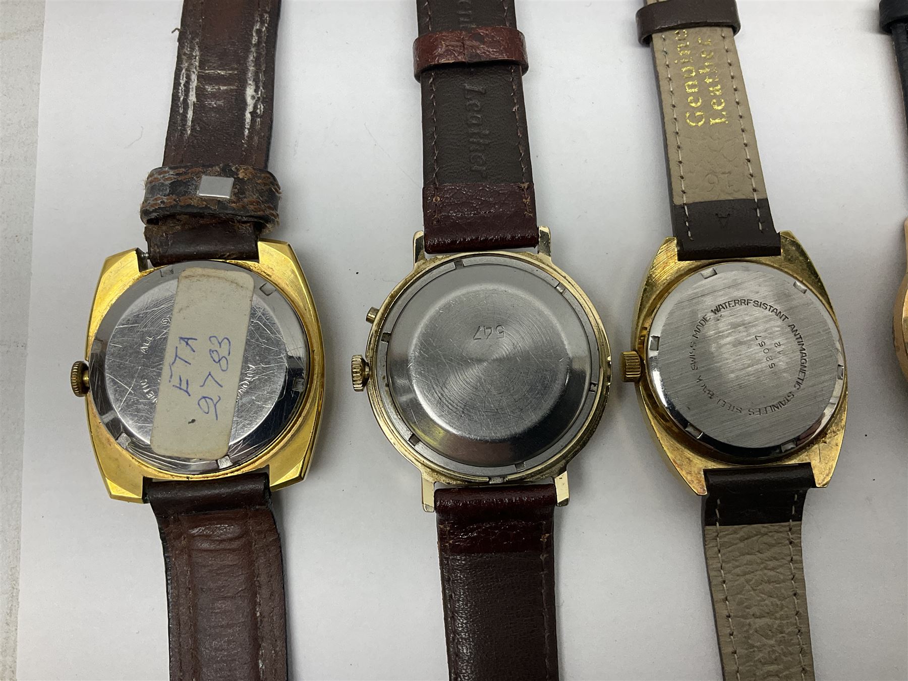 Five automatic wristwatches including Technos Everite Goldshield, Sekonda, Royle and Swiss Emperor and three manual wind wristwatches including Rotary, Avia and Excalibur (8)