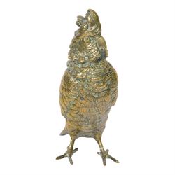 German brass cockatoo, signed Geschutzt, H18cm