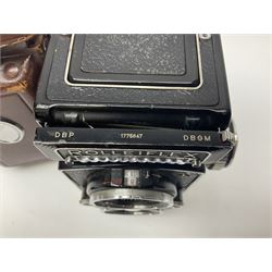 Rollei Rolleiflex 3.5C camera body, serial no 1775847, with 'Planar 1.35 f-75mm' lens serial no 1788432 and 'Heidosmat 1:2.8/75' lens serial no 2440876, complete with a cased set of additional lenses 