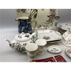 Quantity of Victorian and later ceramics to include two Wedgwood boxed plates, Royal Doulton 'My Love' and 'Cherie', dinner plates etc in two boxes