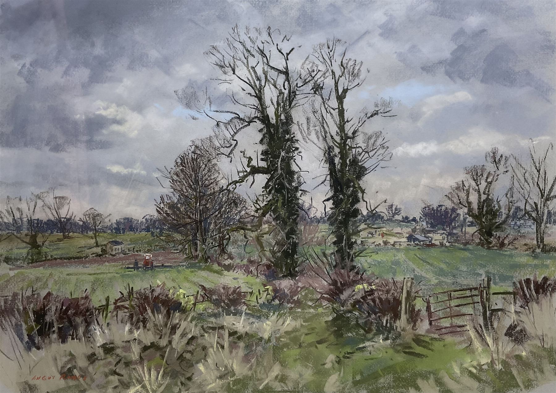Angus Bernard Rands (Yorkshire 1922-1985): Autumn Landscape, pastel signed 44cm x 63cm 