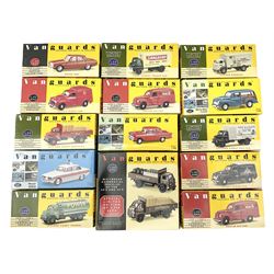Fourteen Lledo Vanguards die-cast models including limited edition two-vehicle set, commercial vehicles, cars, police car etc (some limited editions); all boxed (14)