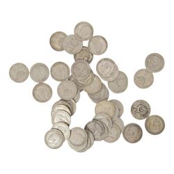 Approximately 238 grams of Great British pre-1920 silver one shilling coins