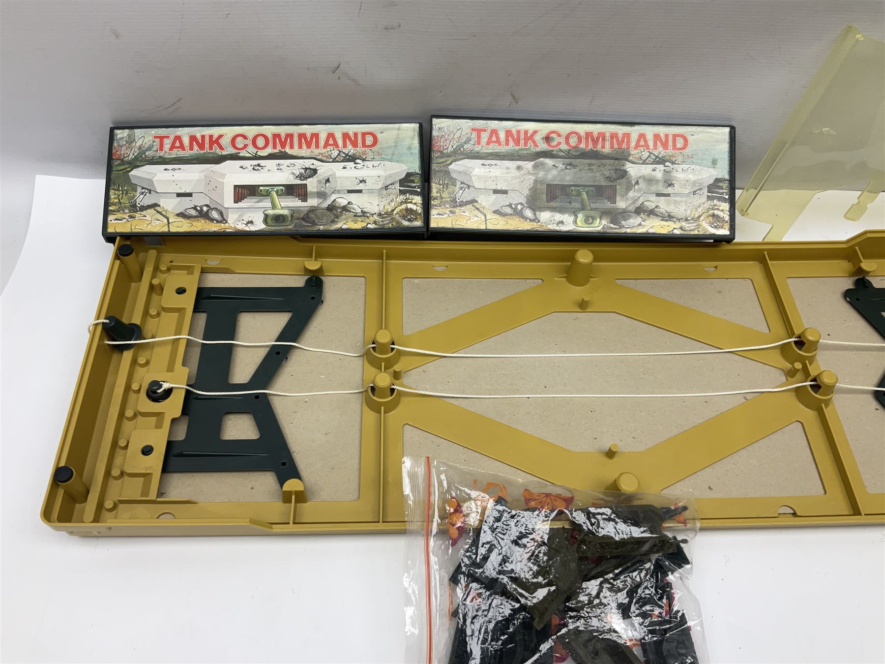 Ideal 'Tank Command' battle action game; boxed; Kay 'Pin Football' bagatelle game; Coleco Cabbage Patch Kids 'Carita Aleen' doll; boxed with certificate; and Palitoy composition head and body doll; boxed (4)