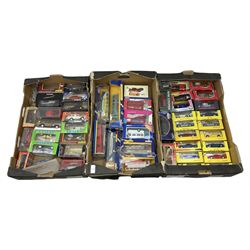 Quantity of boxed die-cast models, to include Corgi buses, Shell Classic Sportscar Collection cars, Solido examples etc in three boxes