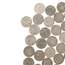 Approximately twenty-eight Great British pre-1947 silver half crown coins