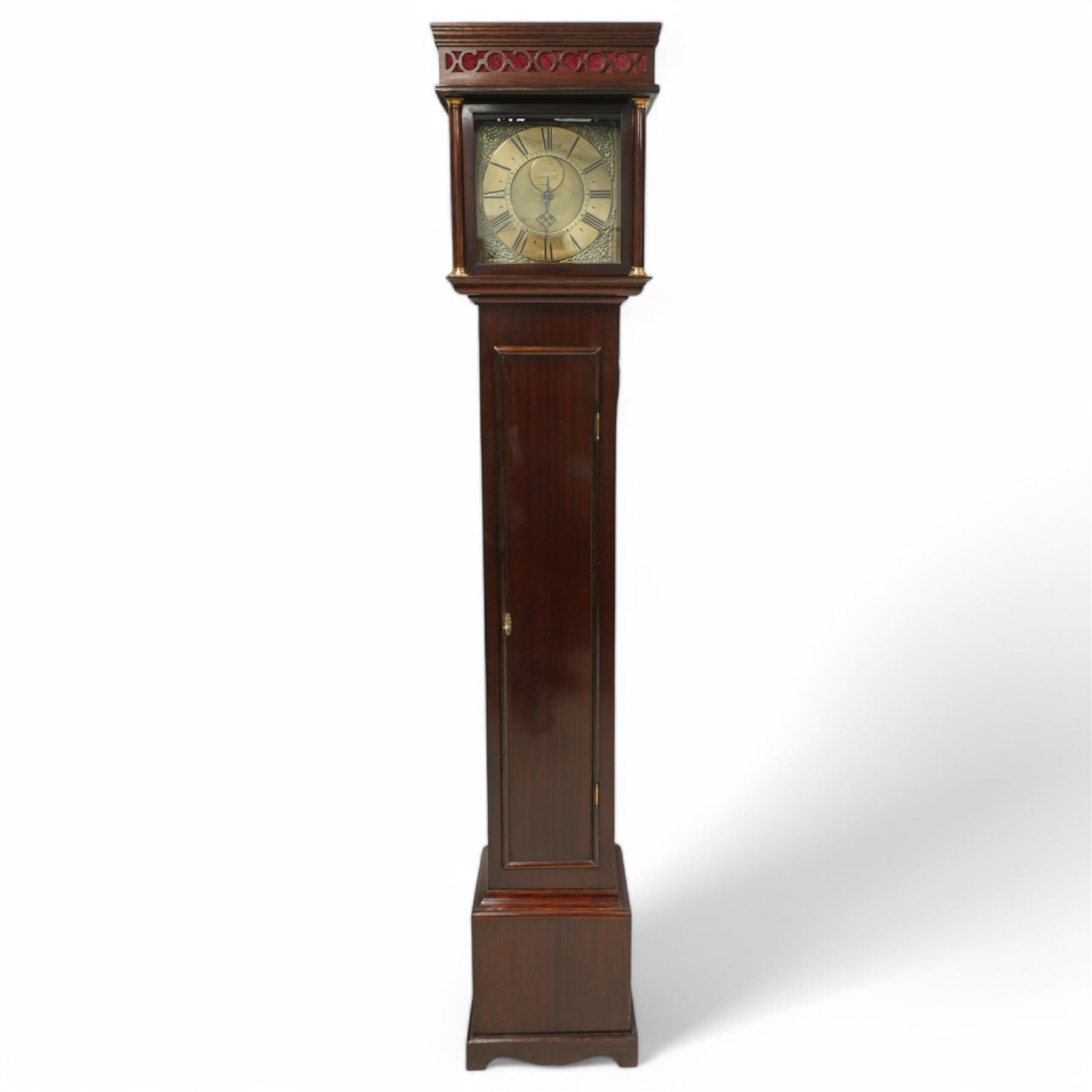 John Rogers of  Leominster (Herefordshire)- 30-hour single-handed  mid-18th century longcase movement and dial in a later bespoke made mahogany case, movement with a 10