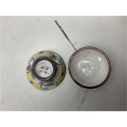 Krosno glass decanter with etched floral decoration, snuff bottles to include oriental glass examples, cloisonné matchbox cover, napkin ring and other examples