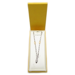  Chimento 18ct white and yellow gold link necklace with diamond set navette finial, hallmarked, in original box  