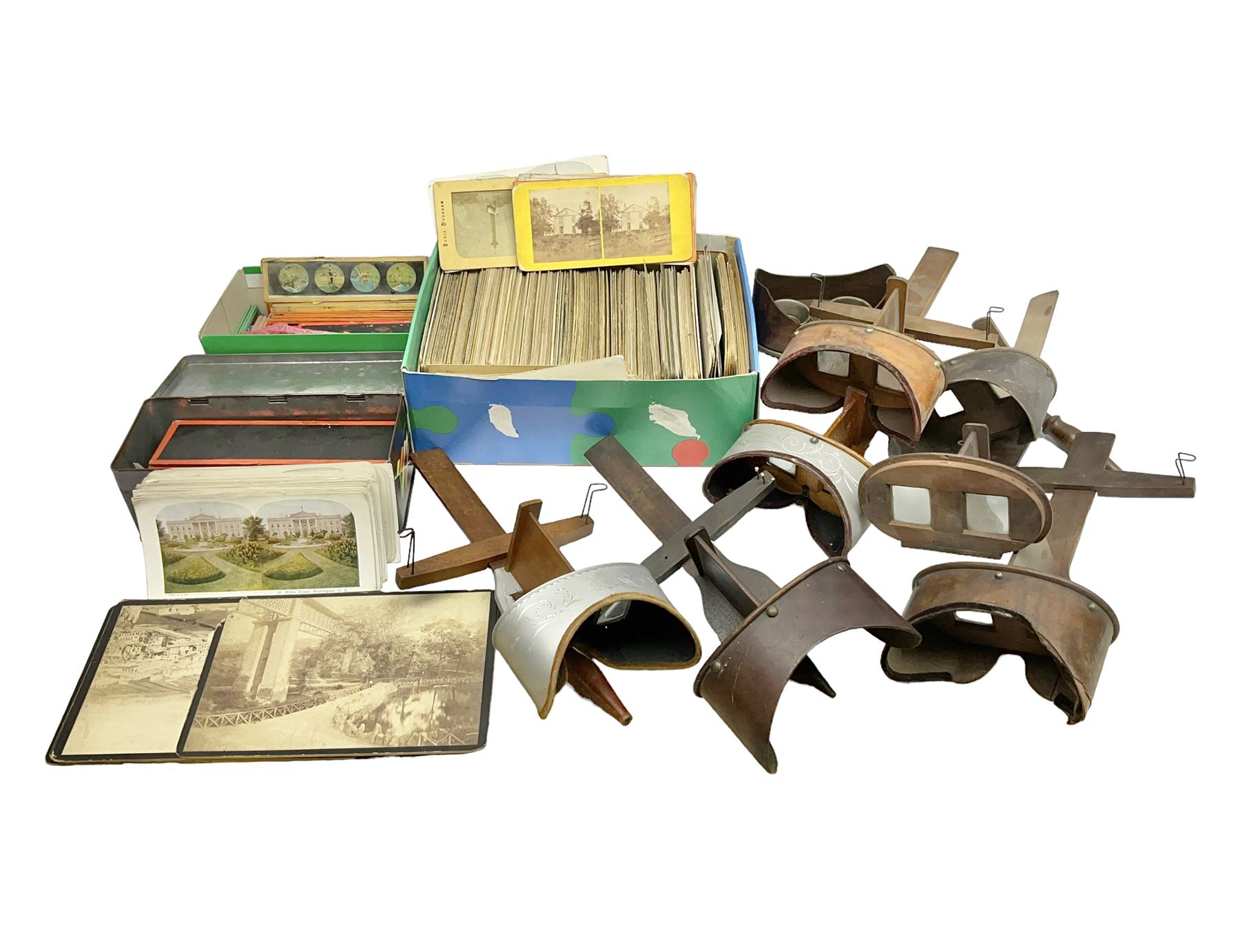 Collection of Victorian and later stereoscopic views, including local Scarborough scenes and mountaineering scenes, together with seven stereoscope viewers, including one viewer and some views by Underwood & Underwood