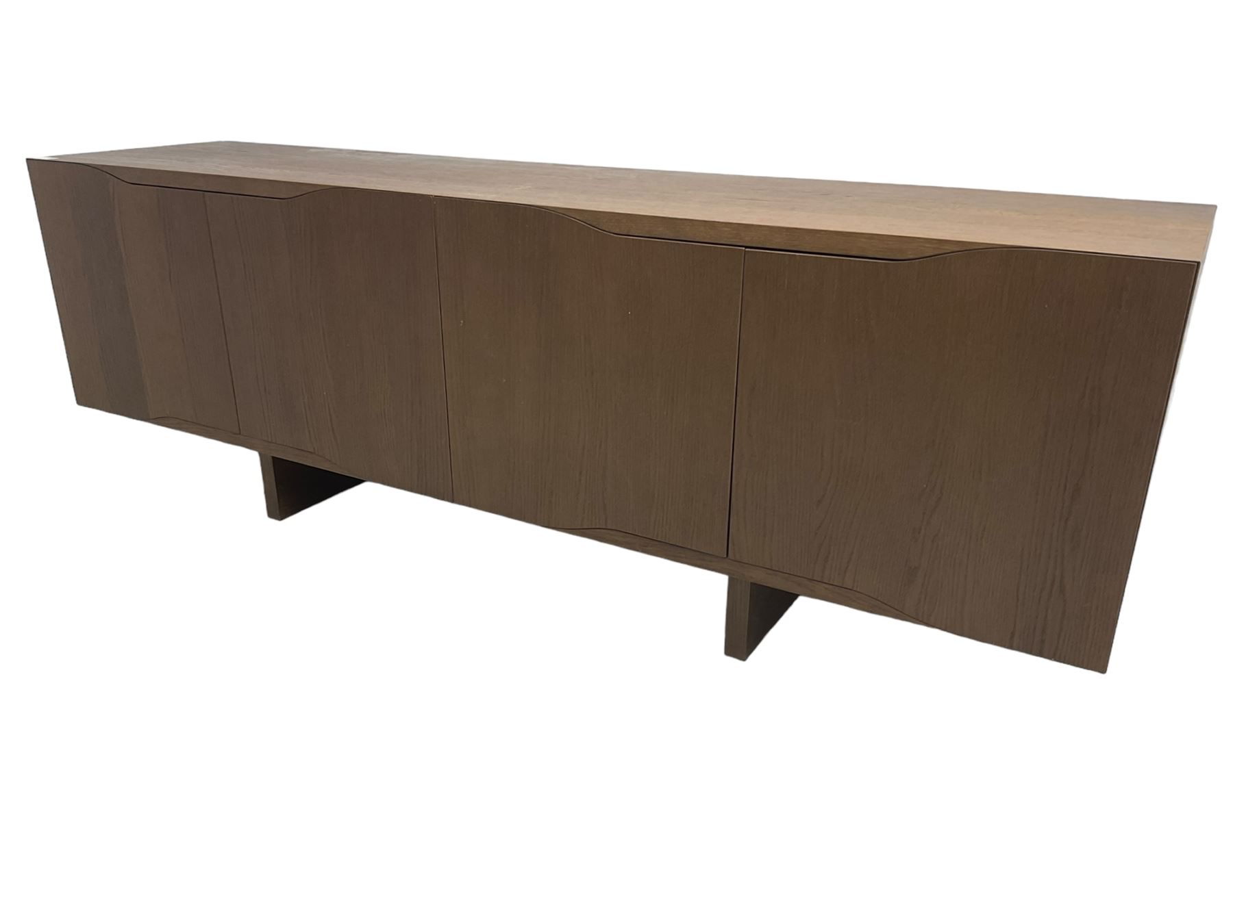 Varaschin - Jordan Italian contemporary stained oak sideboard, rectangular top over four cupboards, with push-latch action