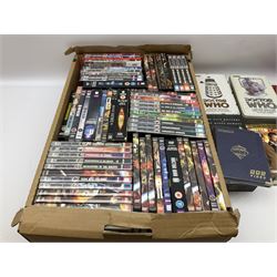 Collection of Doctor Who DVDs to include various box sets and series, and a quantity of VHS videos to include limited edition ‘Attack of the Cybermen The Tenth Planet’ and ‘Planet of the Daleks Revelation of the Daleks’ two video tin sets etc  