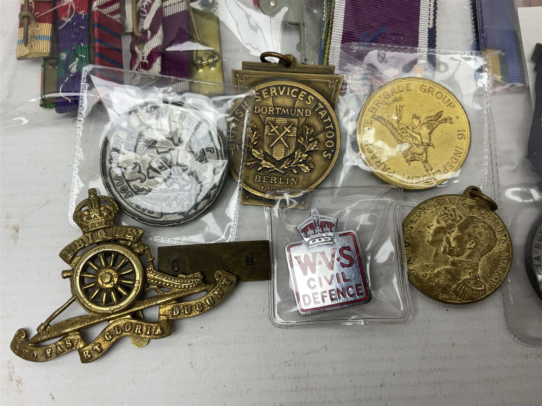 Japanese Order of the Sacred Treasure Medal (Zaihosho) in lacquered box; Norwegian Grunnlovsdag 1945 Medal with National Flag ribbon; three school attendance medals; four Royalty commemorative medals including both Victoria jubilees; quantity of medal ribbons and medal bars; medal issue boxes; badges; booklets etc