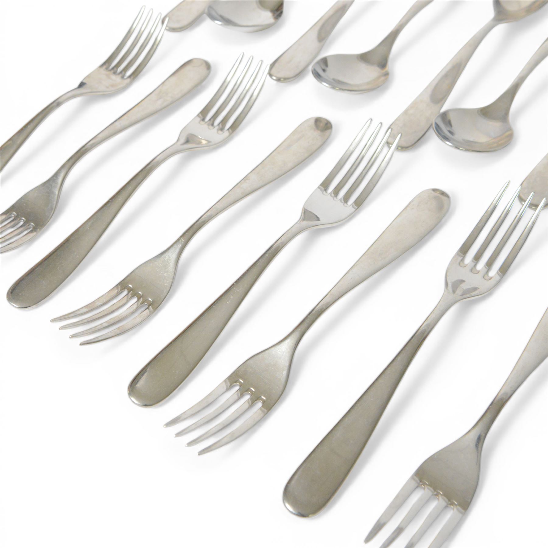 Alessi Nuovo Milano cutlery eight setting, designed by Ettore Sottsass