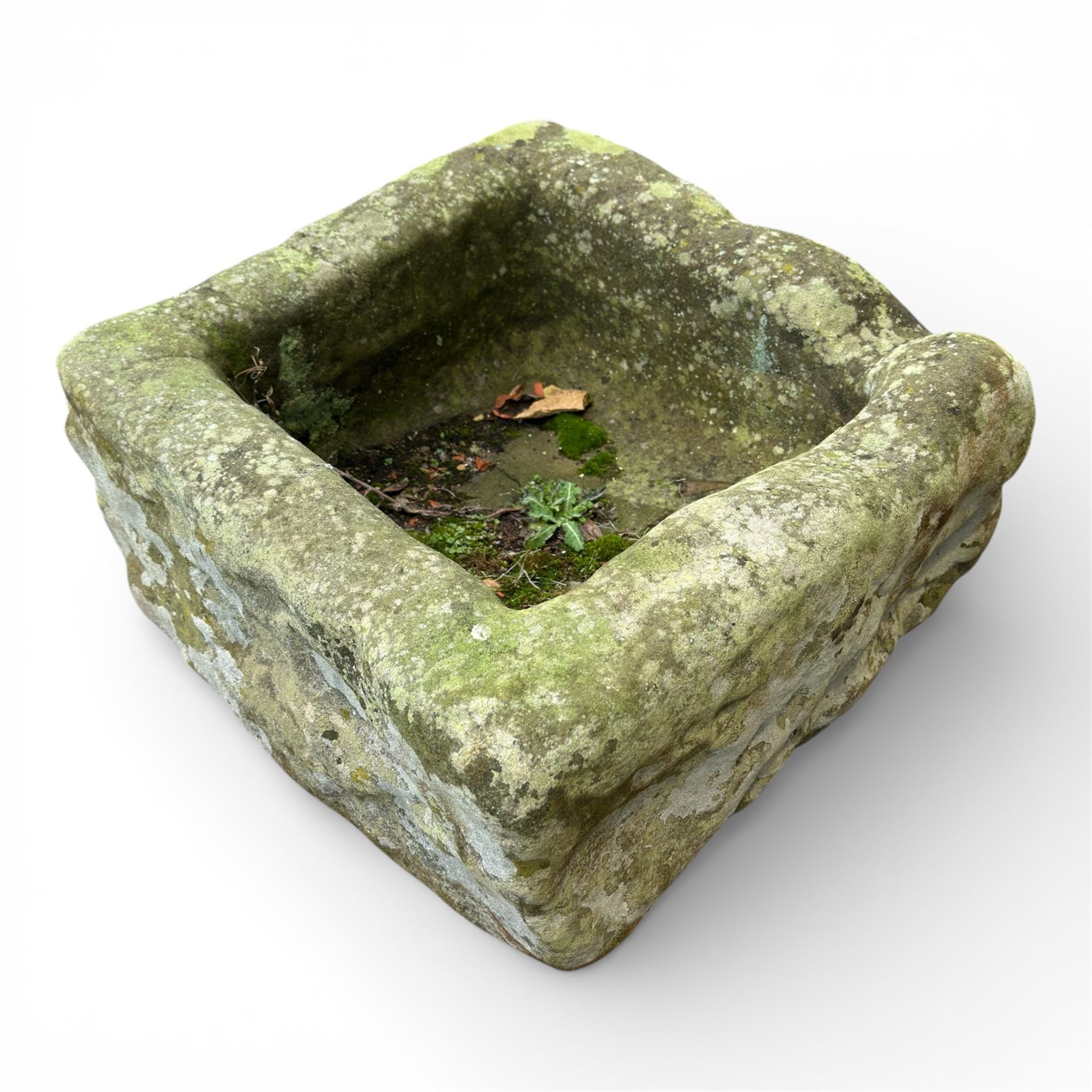 Two 19th century hewn stone planters