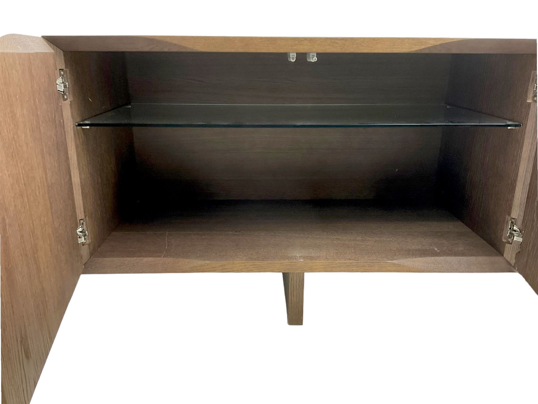 Varaschin - Jordan Italian contemporary stained oak sideboard, rectangular top over four cupboards, with push-latch action