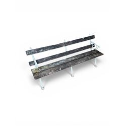 Early 20th century three section cast metal and wood slatted garden bench