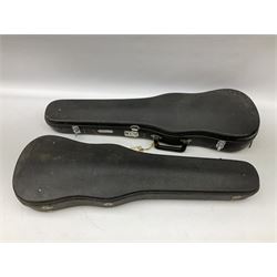 Two cased Skylark violins with bows, largest violin L59cm 