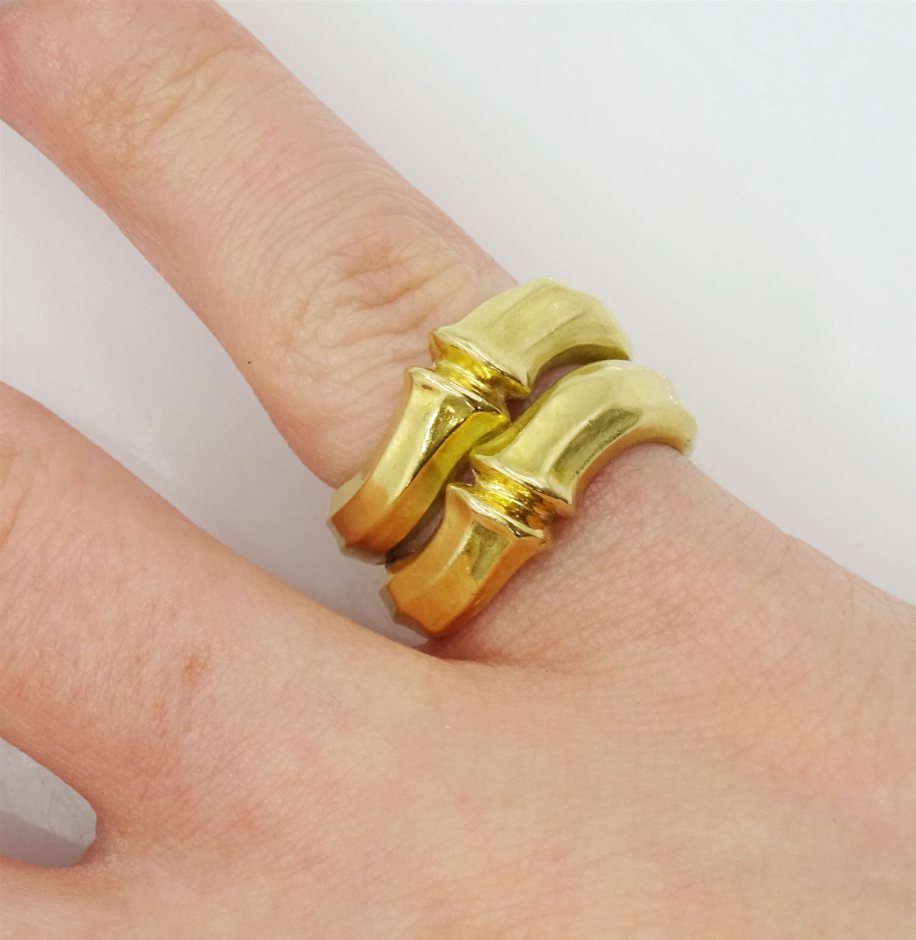 Cartier 18ct gold 'Bamboo' ring, Sheffield 1992, boxed