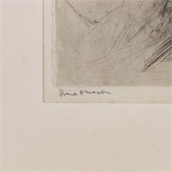 Frank Henry Mason (Staithes Group 1875-1965): 'Scarboro', drypoint etching signed and titled in pencil 22cm x 12.5cm 