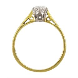 18ct gold single stone round brilliant cut diamond ring, London 1987, diamond approx 0.40 carat