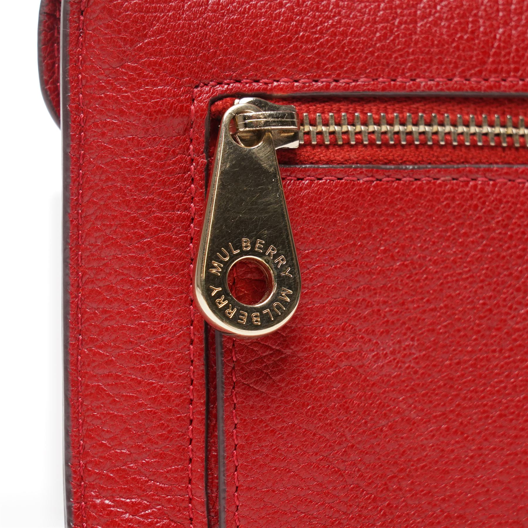 Mulberry - Envelope Long Wallet or Purse, in red glossy goat leather, with envelope-style flap and signature gold-tone Postman’s Lock fastening, the interior fitted with compartments and card slots, W20cm H11cm