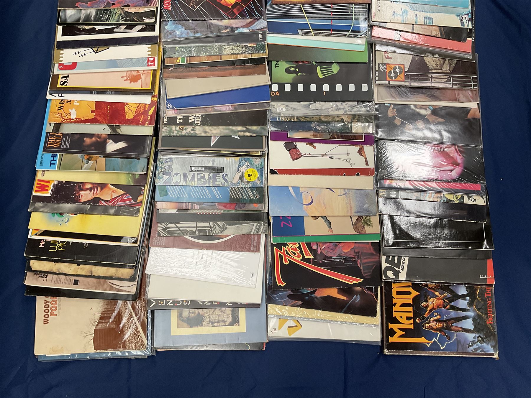 Quantity of vinyl records including Budgie 'Deliver us from evil',  ZZ Top 'El Loco', 'Deguello', 'Greatest Hits', Midge Ure 'fragile', Waylon 'Are You Ready For The Country' and other music, approximately 130, in one box