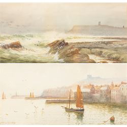 S E Hall (British fl.1910-1930): 'A Grey Day in Scarborough' and 'A Bit of Old Whitby', pa...