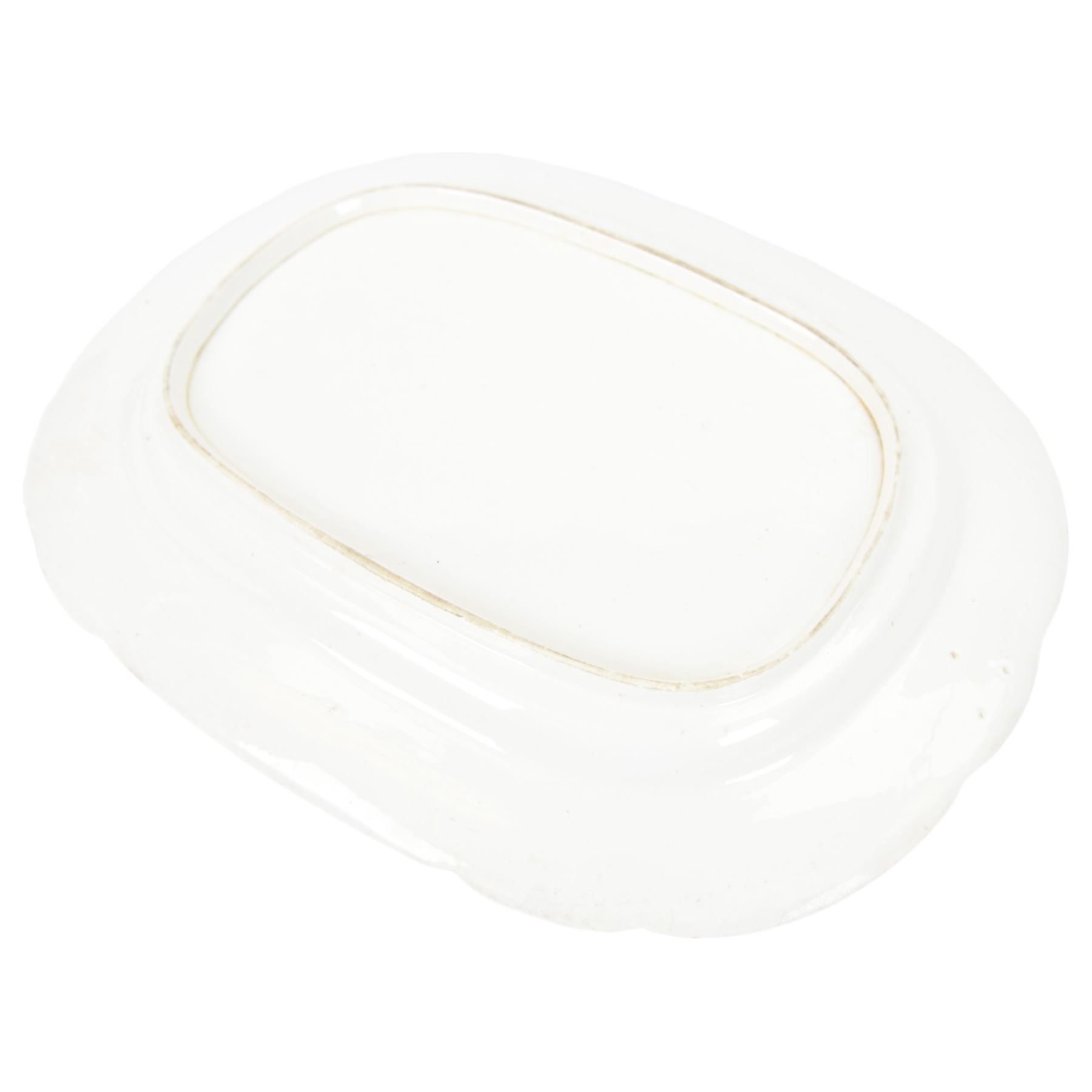 19th century serving platter, hand painted with floral sprig to the centre with floral and foliate borders, possibly Nantgarw, W48.5cm