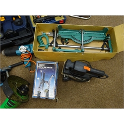  Bosch PST 850PE jigsaw, a Bosch CSB 550 drill, a PRO CLM850WRHD rotary hammer drill, and a quantity of other tools etc  
