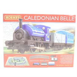 Three Hornby '00' gauge train sets, comprising R1157 'West Coast Highlander', R692 'Midland Belle' and R1151 'Caledonian Belle', all boxed 