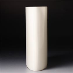 Alvar Aalto (Finnish 1898-1976) for Iittala: Set of three white glass vases, marked Alvar Aalto to base, largest H16cm (3)