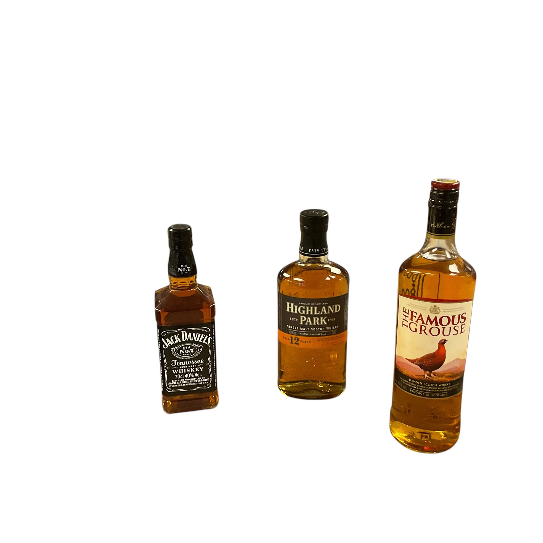 Mixed alcohol, including The Famous Grouse, Jack Daniels etc various contents and proof (7) 