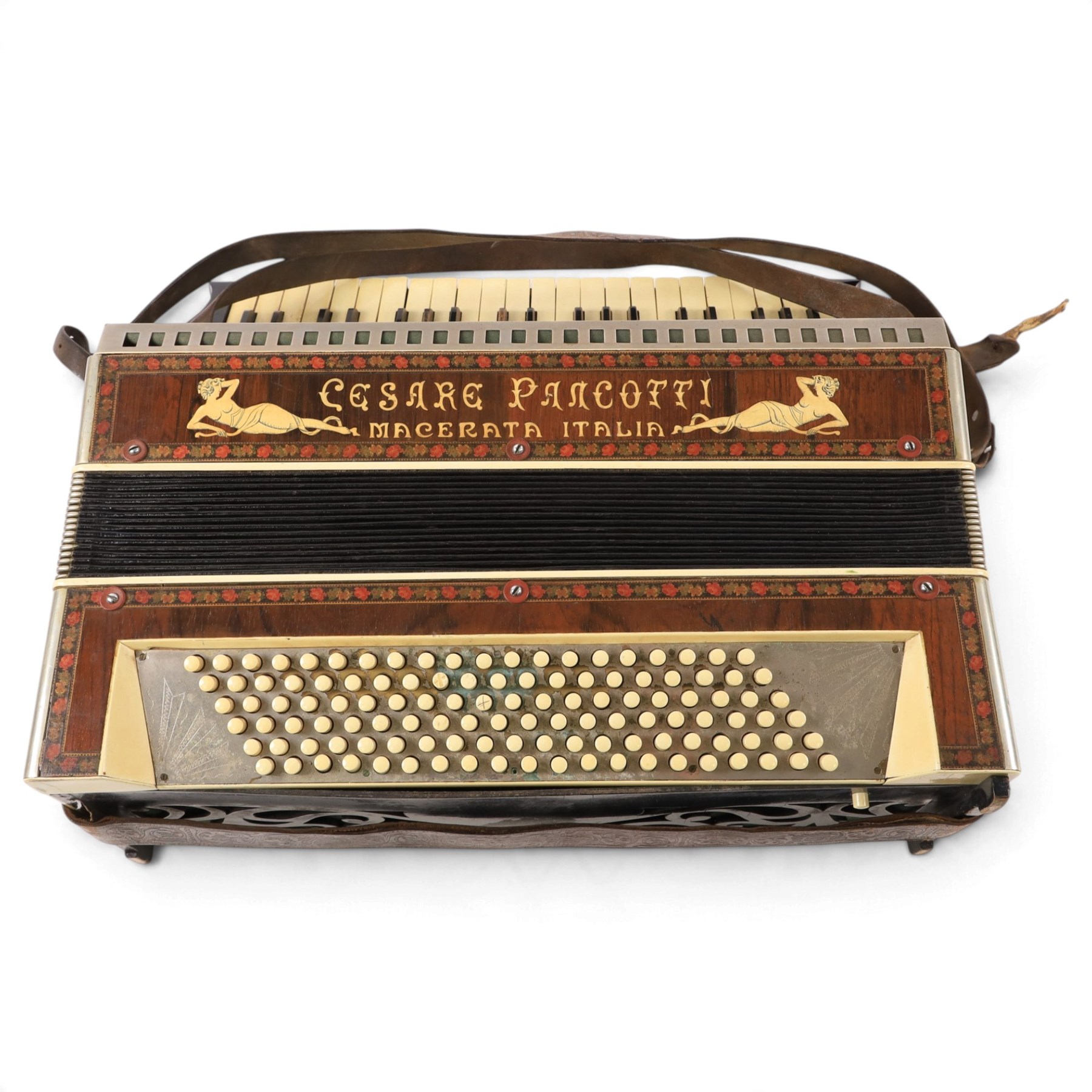 Italian Cesare Pancotti accordion, contained within a wooden case