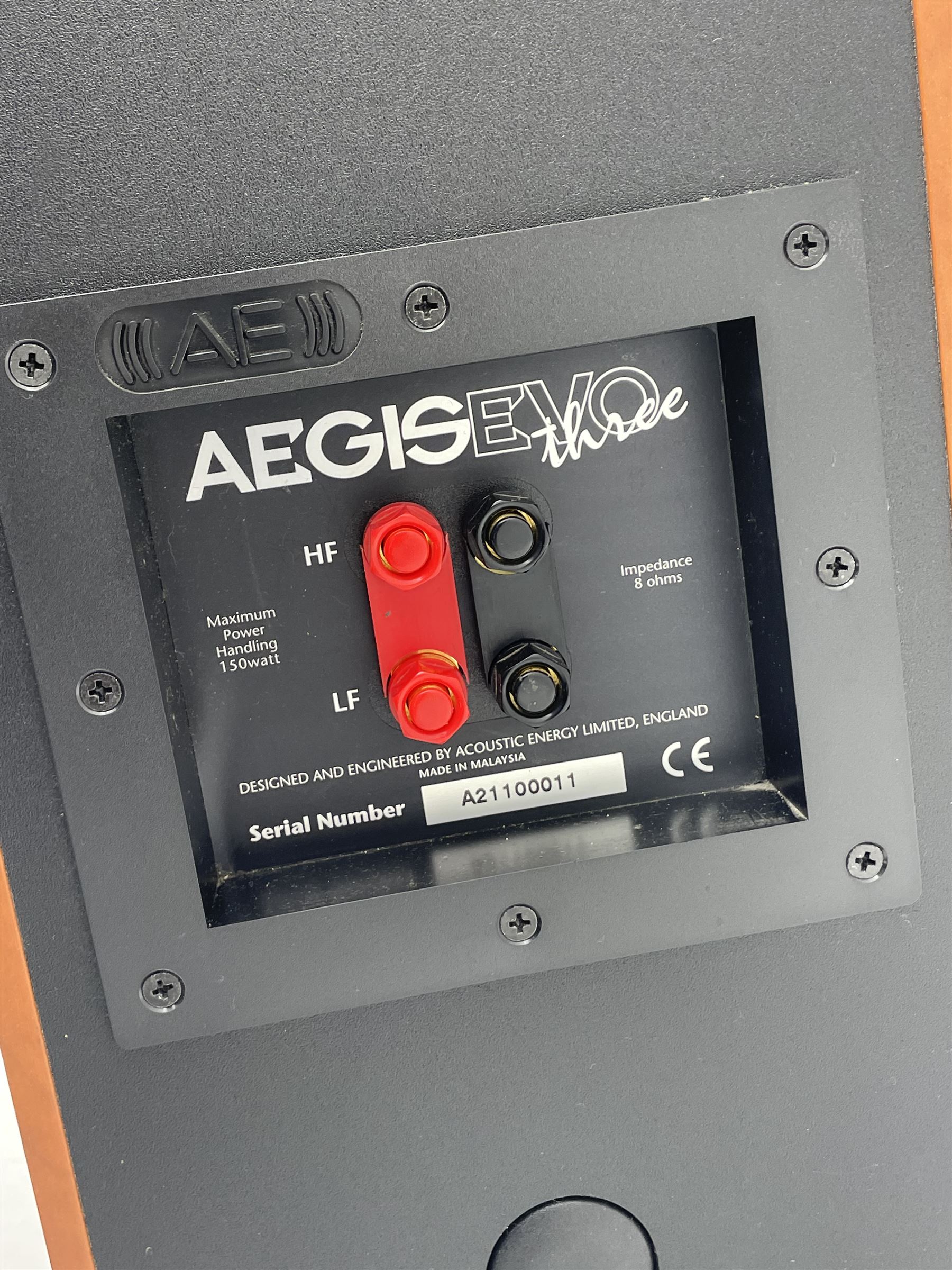 Stereo System - Denon AVR-3802 amplifier, Ral Q201E subwoofer, pair AE AEGISEVO THREE speakers, pair AE AEGISEVO ONE speakers on stands and AE AEGISEVO centre