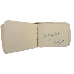 1940s/1950s autograph and sentiment book, with various signatures, including spurious signature for former Prime Minister Anthony Eden, together with a facsimile printed letter dated November 30 1950, 'Thank you so much for your good wishes on my birthday' the paper embossed with House of Commons logo and with printed Winston Churchill signature