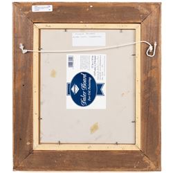 Michelle Saunders (British 1936-): 'Winter Light - Scarborough', oil on canvas board signed, titled verso 28.5cm x 23.5cm