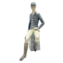 Lladro figure, Gentleman Equestrian, modelled as young man in riding dress sat with riding crop and gloves, sculpted by Francisco Catalá, with original box, no 5329, year issued 1985, year retired 1987, H26cm