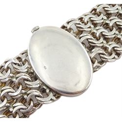 Omega De Ville ladies manual wind silver bracelet wristwatch, No. 35173015, cal. 625, London import marks 1974