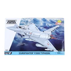 Four Cobi Bricks 1:48 scale Armed Forces sets, comprising no. 5856 A-10 Thunderbolt II Warthog, no. 5849 Eurofighter F2000 Typhoon, no. 5898 F-4F Phantom II and no.5832 F-35 A Lightning II, all in sealed boxes
