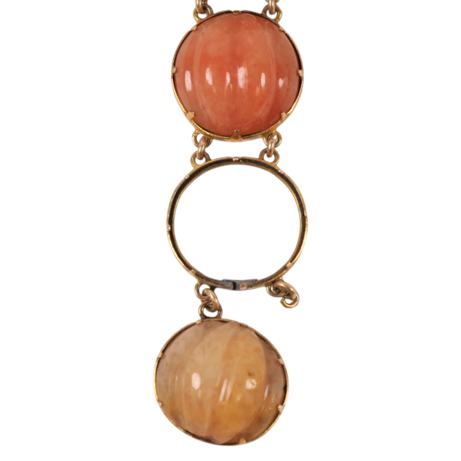 12ct gold agate set bracelet and a gold plated paste bracelet