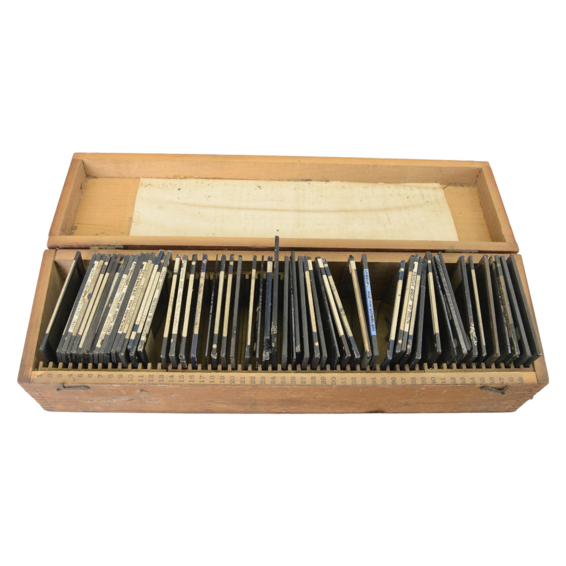 Collection of over 400 magic lantern slides, on various subjects including UK and World travel, orchids, mathematics, geometry, circuitry, religion and prayer