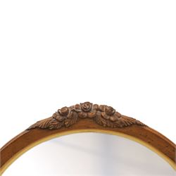 And So To Bed - 'Louis XV' triple dressing table mirror, central circular bevelled mirror, enclosed by parcel gilt with carved edge, flanked by two oval mirrors, the base with a well for trinkets 