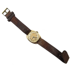  Avia 9ct gold wristwatch Birmingham 1947 diameter 29mm  