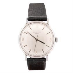 Longines gentleman's stainless steel manual wind wristwatch, circa 1960's, Ref. 7839 3, Ca...