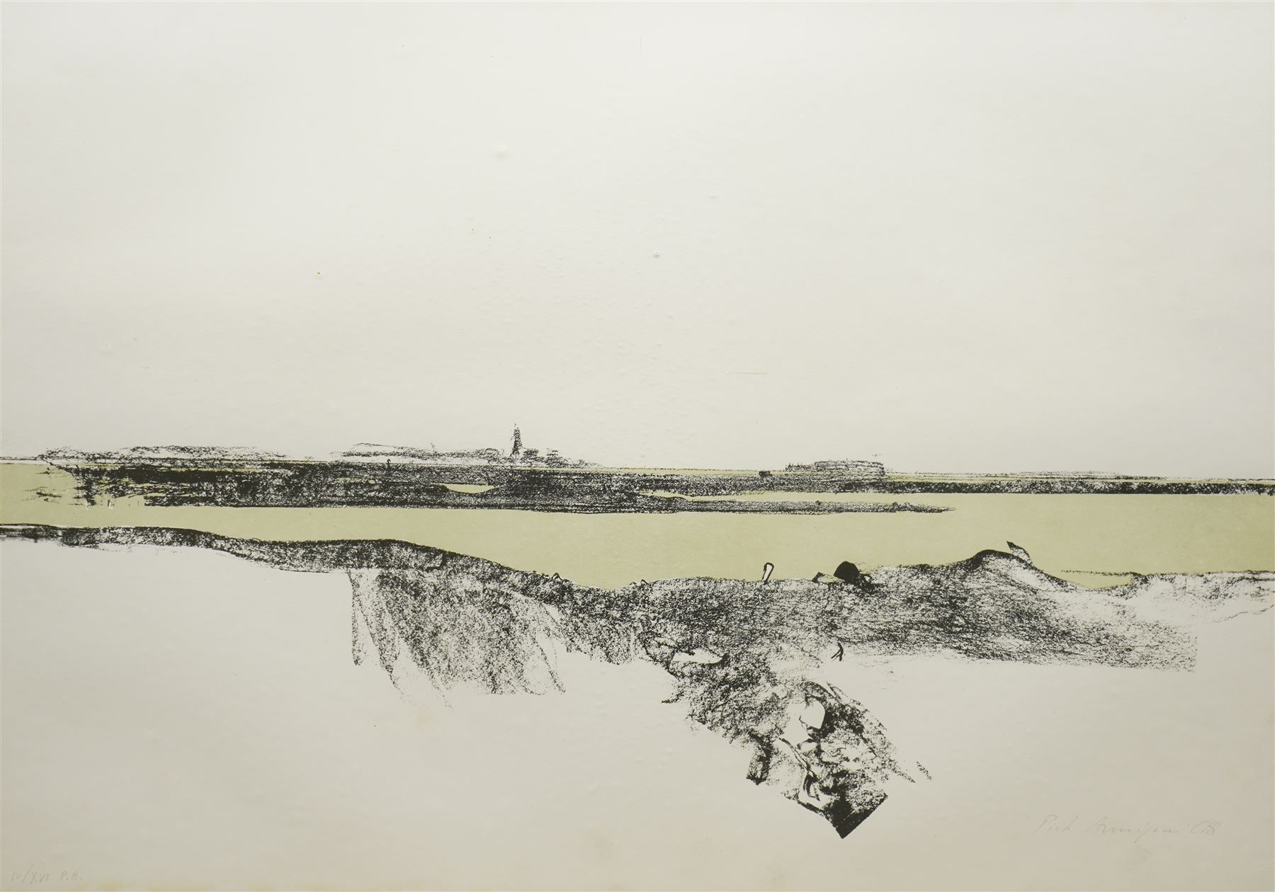 Pietro Annigoni OMRI (Italian 1910-1988): 'View of the Flood of Venice - November 4 1966', set six lithographs on magnani paper signed and numbered in pencil with blindstamp 48cm x 68cm (6) 
