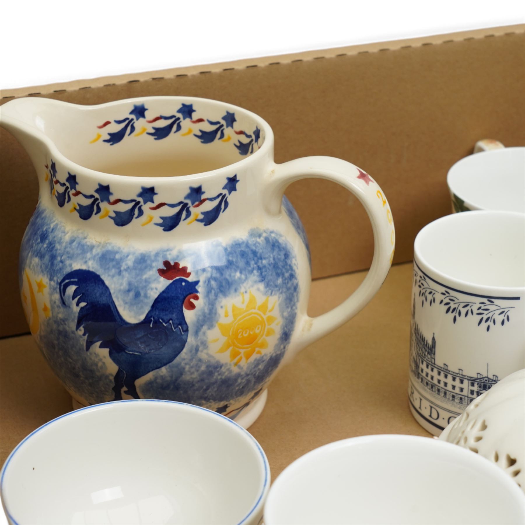 Emma Bridgewater limited edition Millenium jug made for Mulberry Hall 23/500, Brixton Pottery jug, Chinese ginger jar etc  
