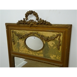  Victorian rococo style gesso and gilt framed bevel edge mirror W74cm, H148cm  