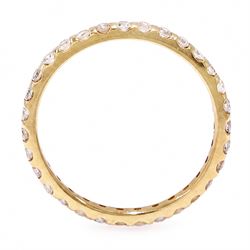 18ct gold diamond full eternity ring, set with thirty-one round brilliant cut diamonds, total weight approx 0.30 carat