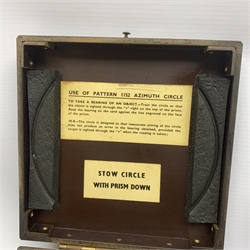 WW2 period Pattern 1152 Azimuth Circle navigation instrument, serial no.10819.H. in paxolin type case; and Pattern 1880 Azimuth Circle, serial no.6870.H. in associated case bearing label 'AFT' (2)